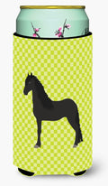Friesian Horse Green Tall Boy Hugger Can Cooler Sleeve Machine Washable Drink Collapsible Insulator Beverage Insulated Holder