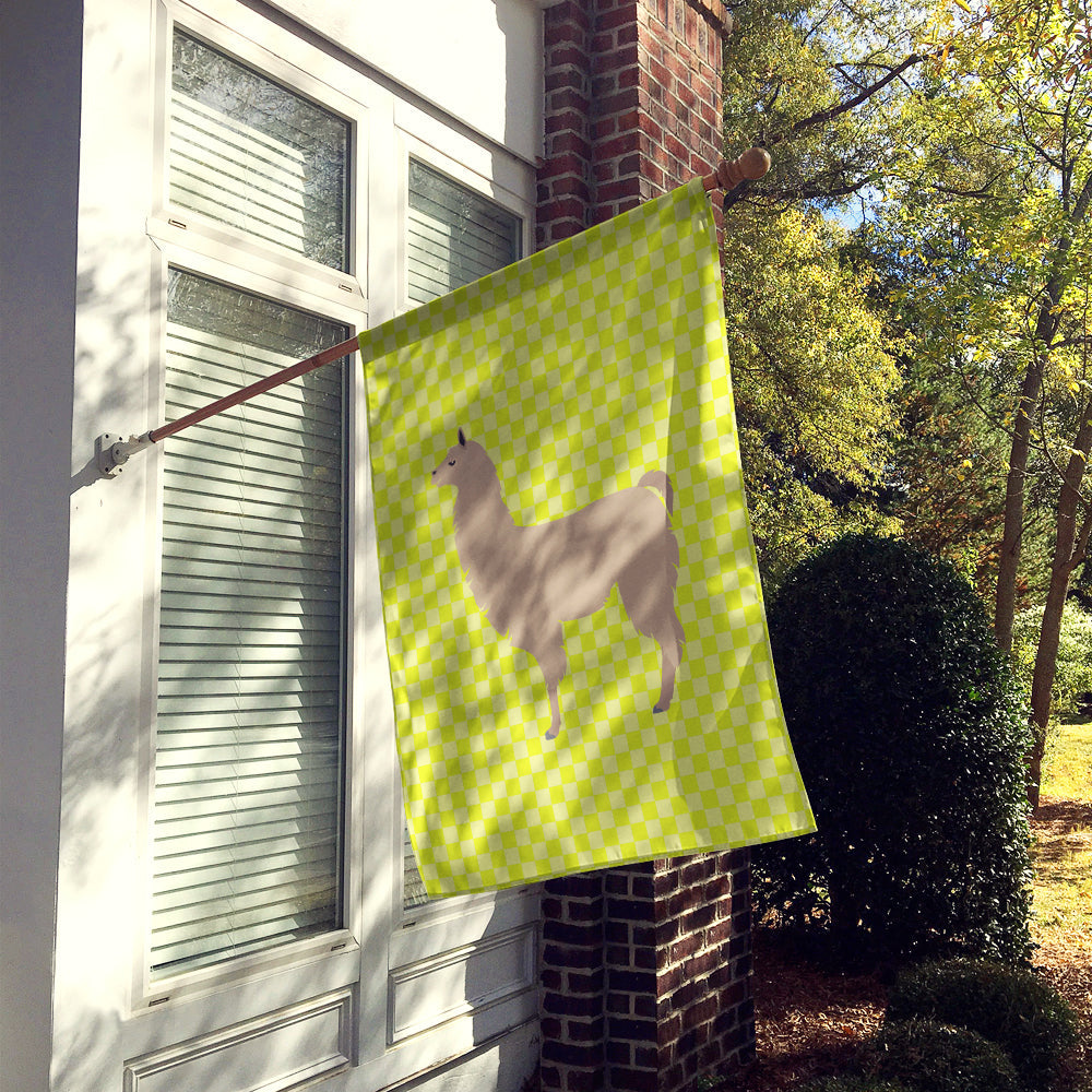 Llama Green House Flag 28x40 Porch Sleeve Pole Decorative Outside Yard Banner Artwork Wall Hanging, Polyester