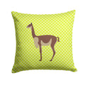 Vicugna or Vicuna Green Decorative Throw Pillow 14x14 Indoor Outdoor Accent Cushion, Fabric Cover with Insert for Sofa, Bed, Porch & Living Room