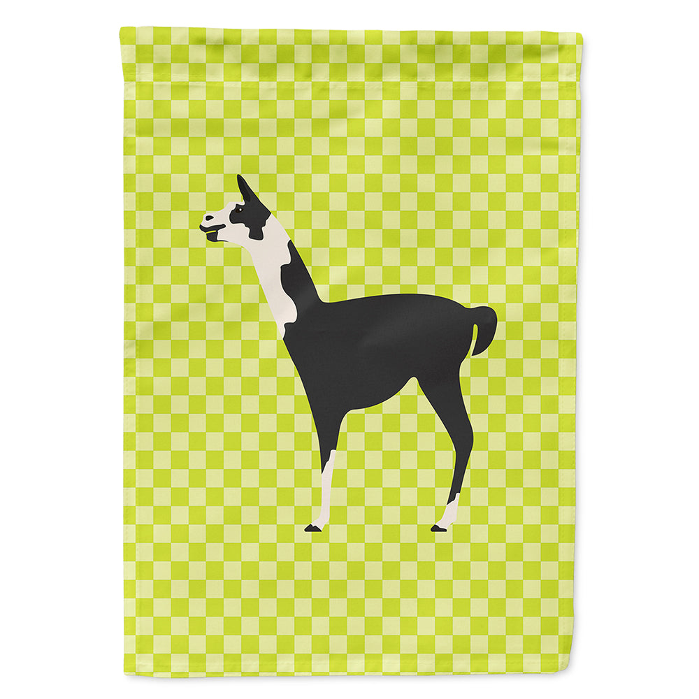 Llama Q' Ara Green House Flag 28x40 Porch Sleeve Pole Decorative Outside Yard Banner Artwork Wall Hanging, Polyester
