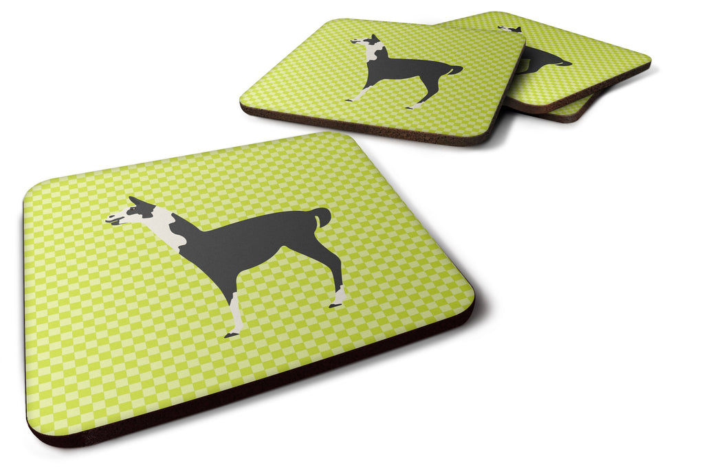 Llama Q' Ara Green Foam Coasters Set of 4 Cup Coasters for Indoor Outdoor, Tabletop Protection, Anti Slip, Mouse pad Material