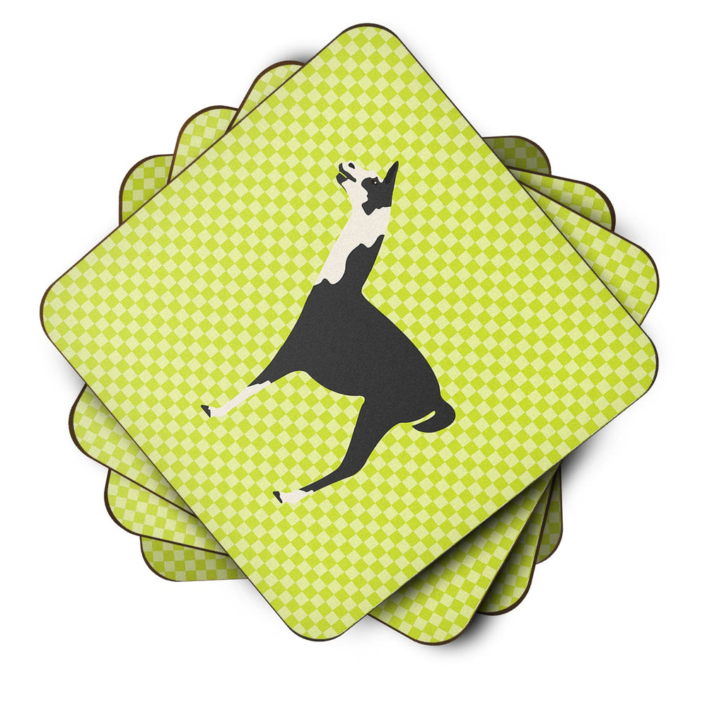 Llama Q' Ara Green Foam Coasters Set of 4 Cup Coasters for Indoor Outdoor, Tabletop Protection, Anti Slip, Mouse pad Material
