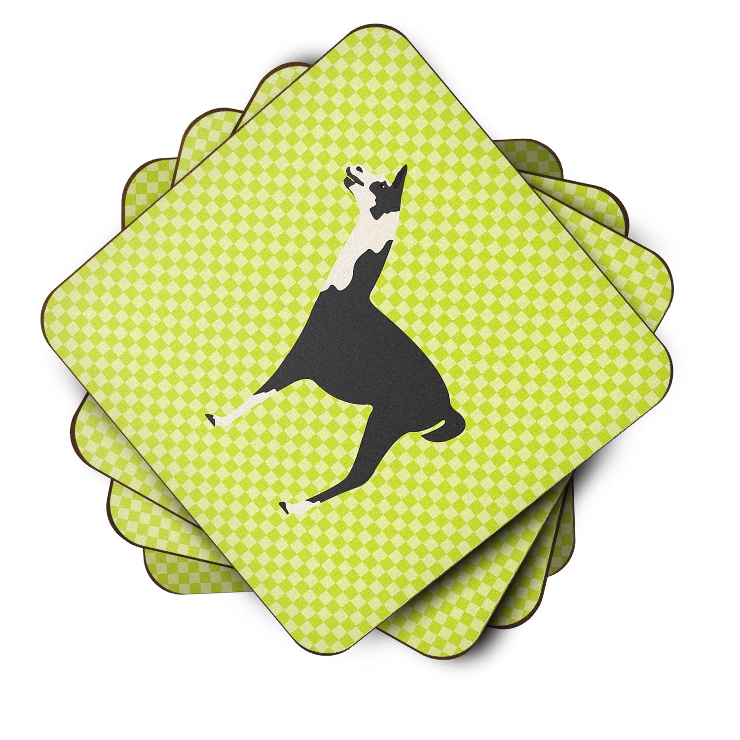 Llama Q' Ara Green Foam Coasters Set of 4 Cup Coasters for Indoor Outdoor, Tabletop Protection, Anti Slip, Mouse pad Material