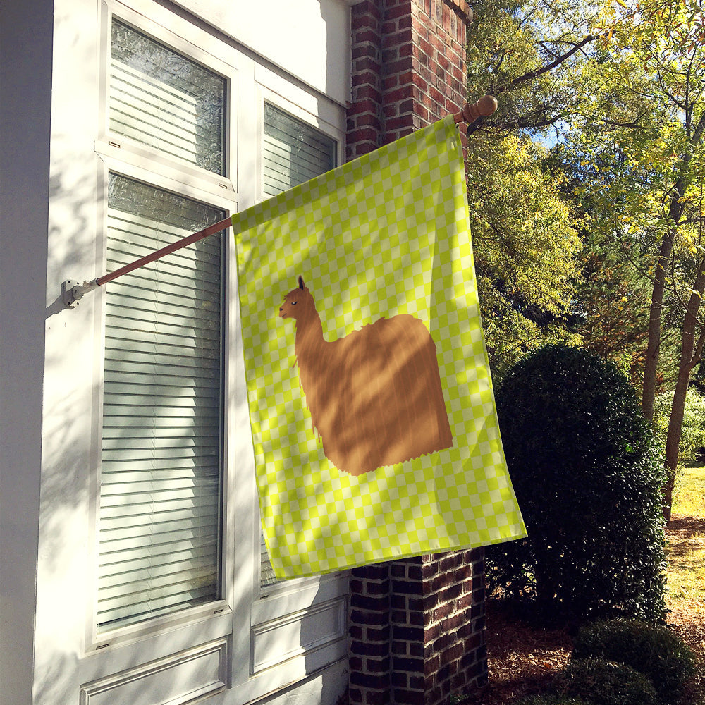 Alpaca Suri Green House Flag 28x40 Porch Sleeve Pole Decorative Outside Yard Banner Artwork Wall Hanging, Polyester