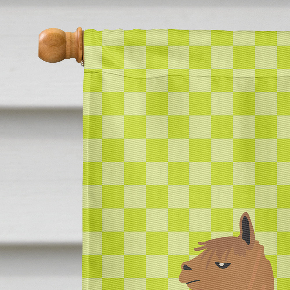 Alpaca Suri Green House Flag 28x40 Porch Sleeve Pole Decorative Outside Yard Banner Artwork Wall Hanging, Polyester