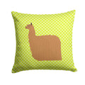 Alpaca Suri Green Decorative Throw Pillow 14x14 Indoor Outdoor Accent Cushion, Fabric Cover with Insert for Sofa, Bed, Porch & Living Room