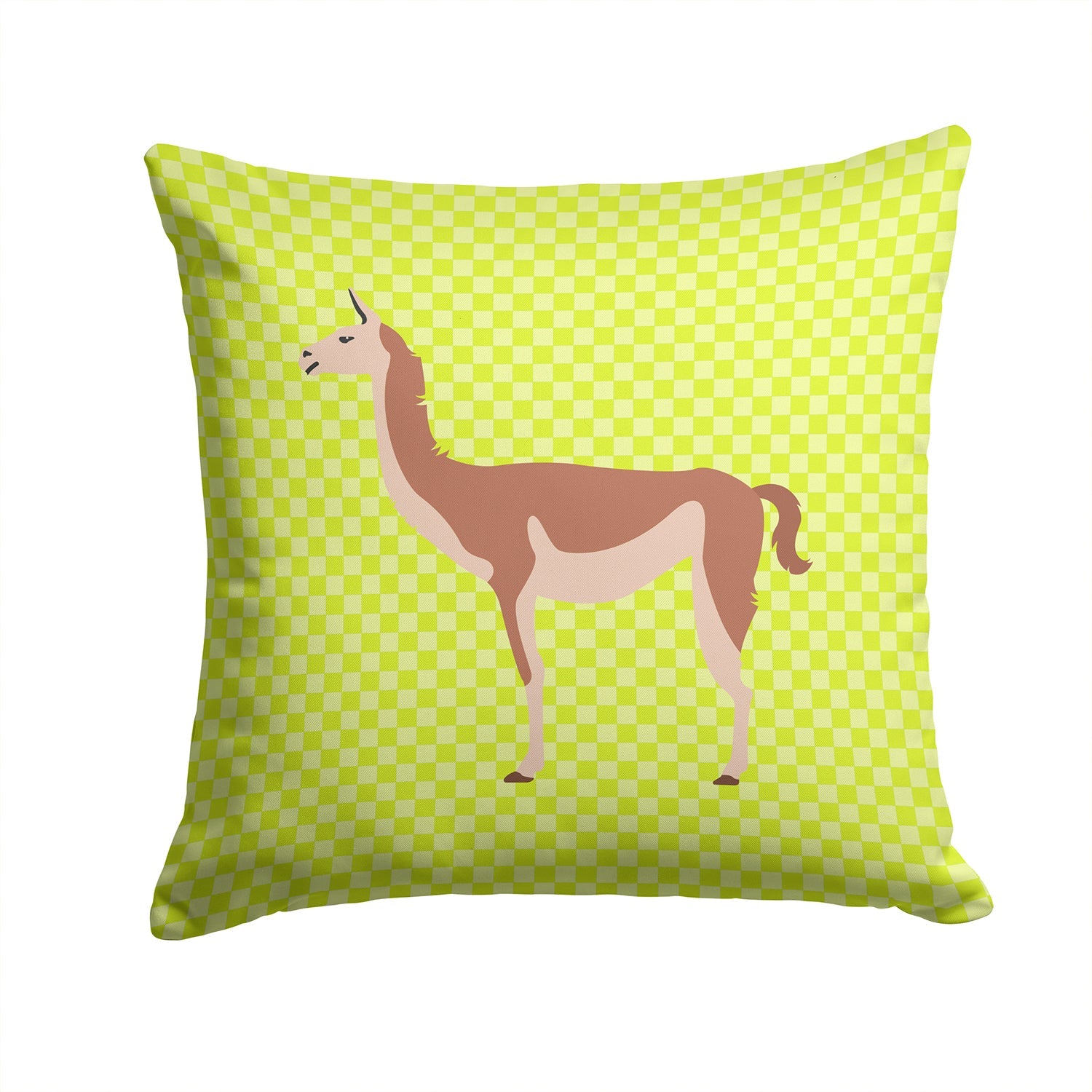 Guanaco Green Decorative Throw Pillow 14x14 Indoor Outdoor Accent Cushion, Fabric Cover with Insert for Sofa, Bed, Porch & Living Room