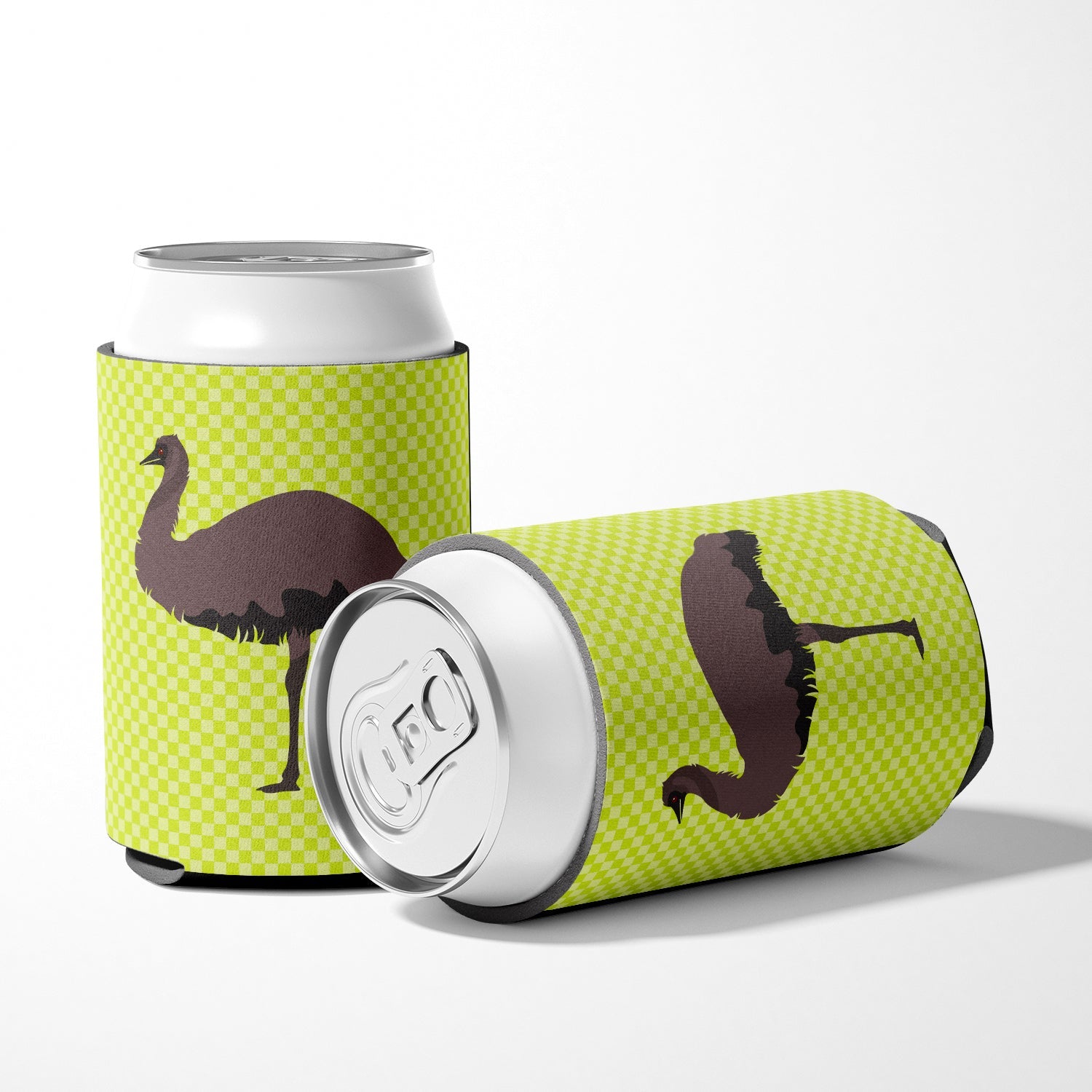 Emu Green Can or Bottle Hugger Cooler Sleeve for Standard 12 oz Cans, Insulated Foam Beer & Soda Can Hugger Reusable