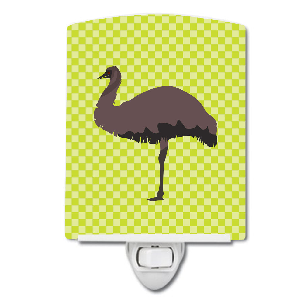 Emu Green Ceramic Night Light Compact, UL-Certified, Ideal for Bedroom, Bathroom, Nursery, Hallway, Kitchen, 6x4x3, Multicolor