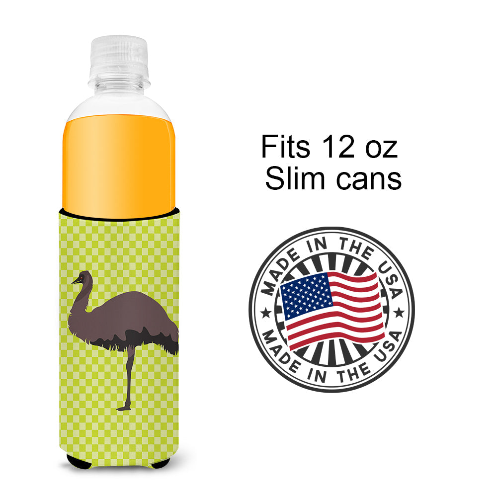Emu Green Slim Can Hugger , Insulated Foam Hugger for 12 oz Slim Cans, Beer Bottles & Water Bottles, Printed in USA