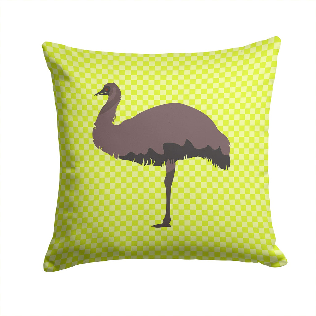 Emu Green Decorative Throw Pillow 14x14 Indoor Outdoor Accent Cushion, Fabric Cover with Insert for Sofa, Bed, Porch & Living Room