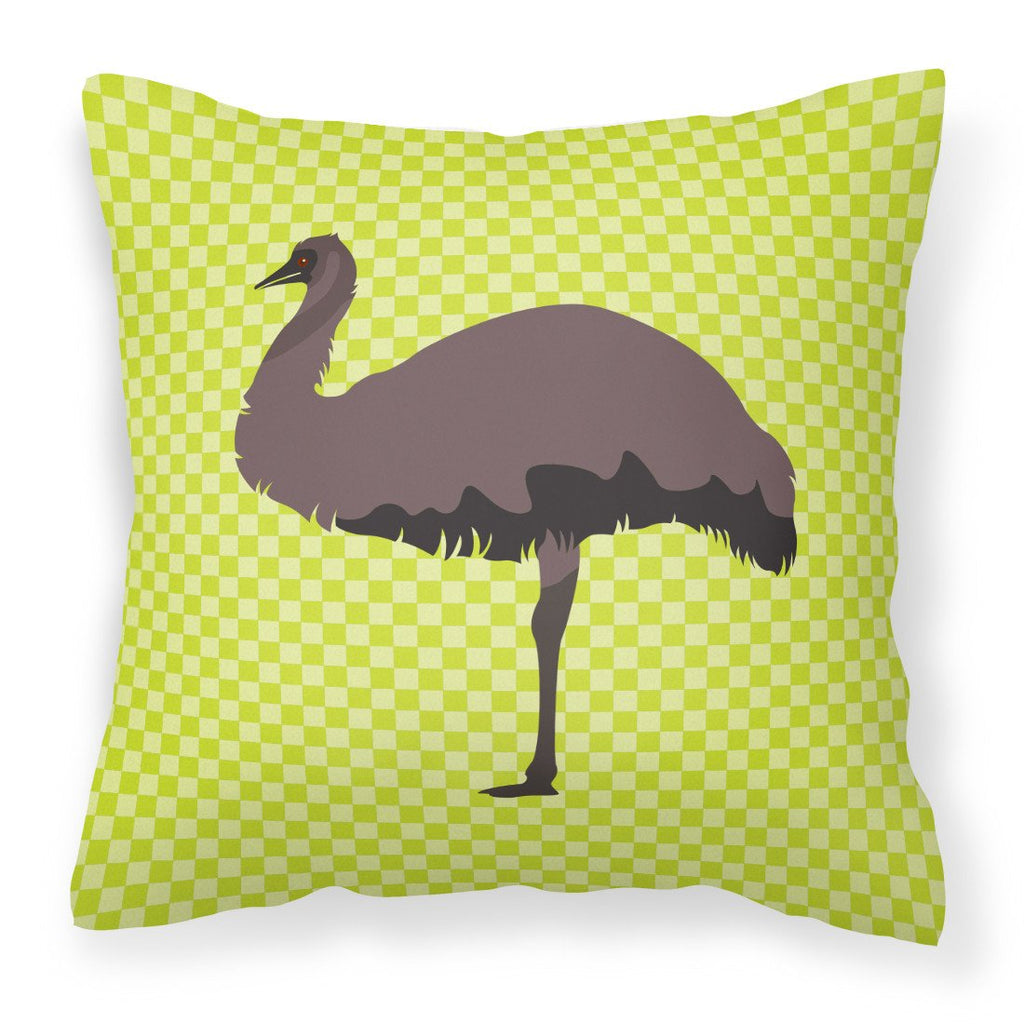 Emu Green Decorative Throw Pillow 18x18 Indoor Outdoor Accent Cushion, Fabric Cover with Insert for Sofa, Bed, Porch & Living Room
