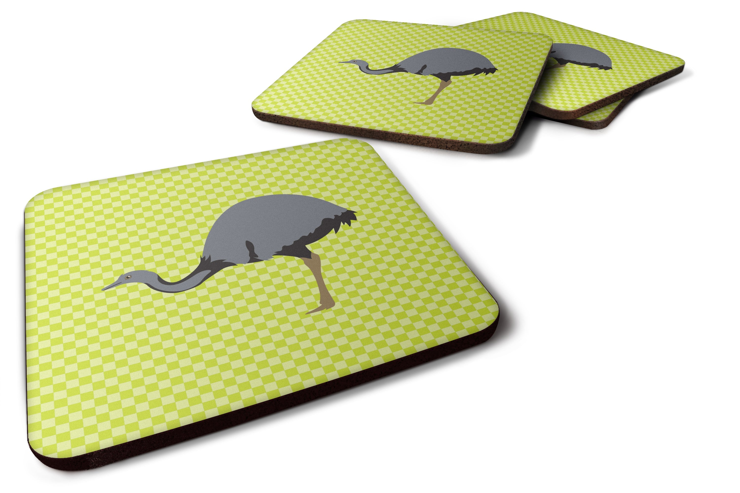 Rhea Green Foam Coasters Set of 4 Cup Coasters for Indoor Outdoor, Tabletop Protection, Anti Slip, Mouse pad Material