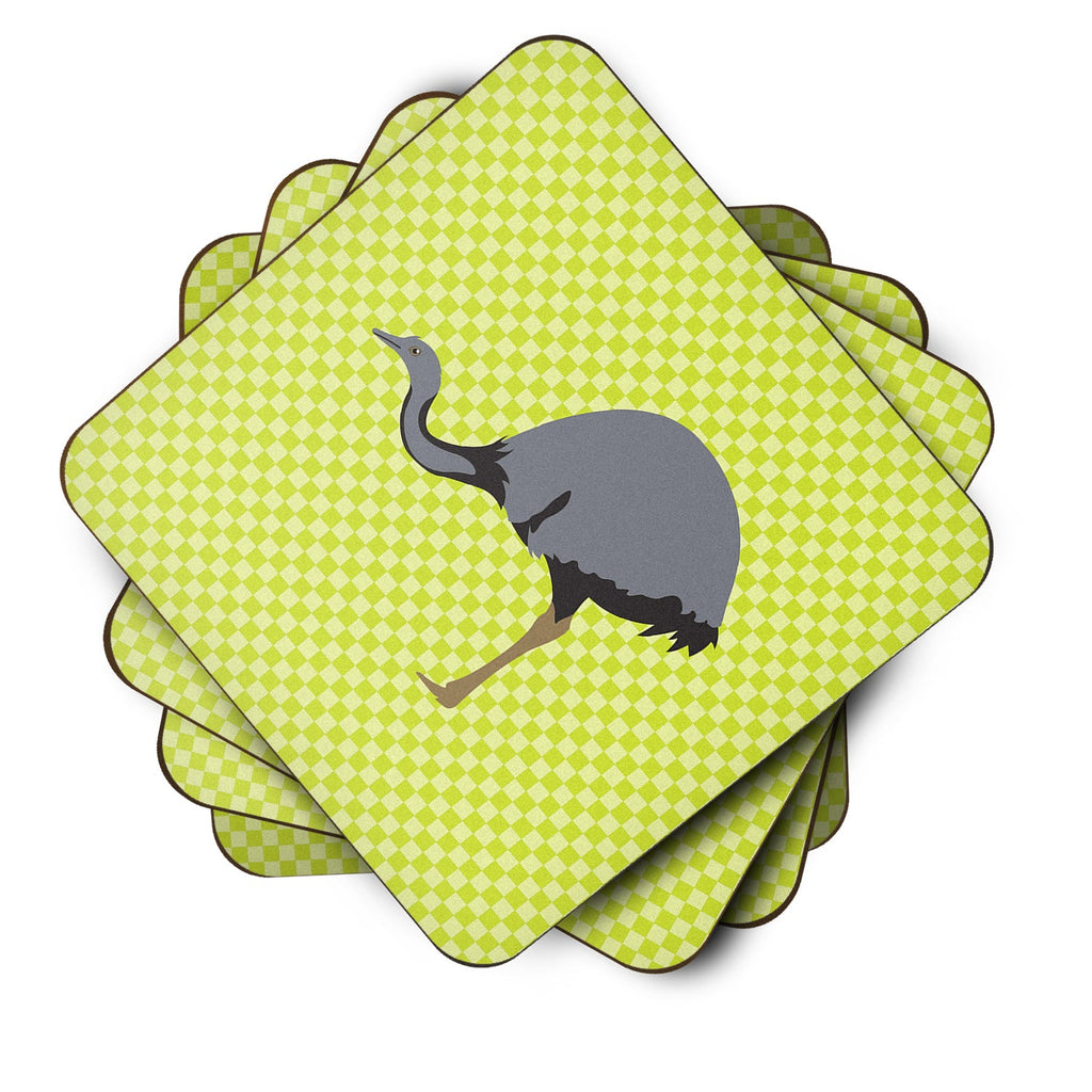 Rhea Green Foam Coasters Set of 4 Cup Coasters for Indoor Outdoor, Tabletop Protection, Anti Slip, Mouse pad Material