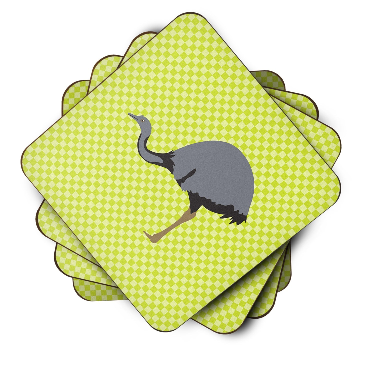 Rhea Green Foam Coasters Set of 4 Cup Coasters for Indoor Outdoor, Tabletop Protection, Anti Slip, Mouse pad Material