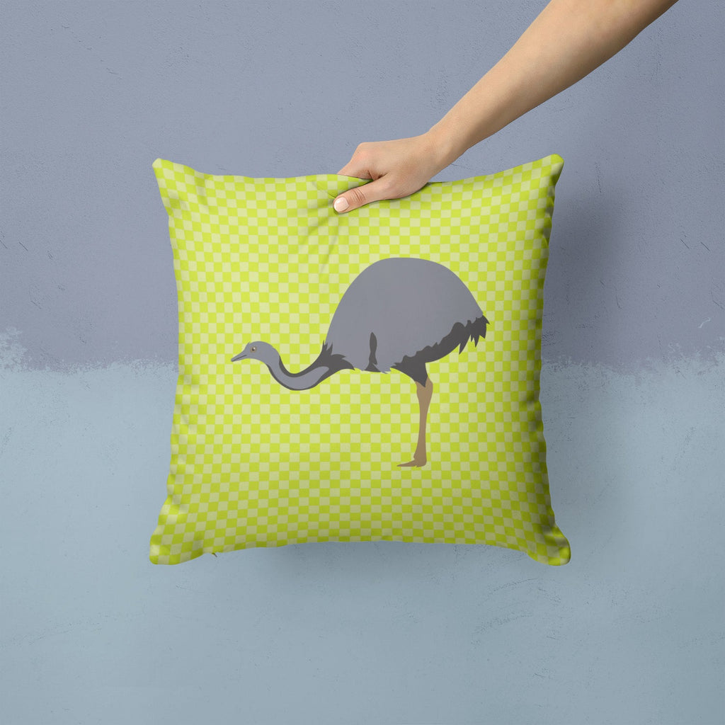 Rhea Green Decorative Throw Pillow 14x14 Indoor Outdoor Accent Cushion, Fabric Cover with Insert for Sofa, Bed, Porch & Living Room