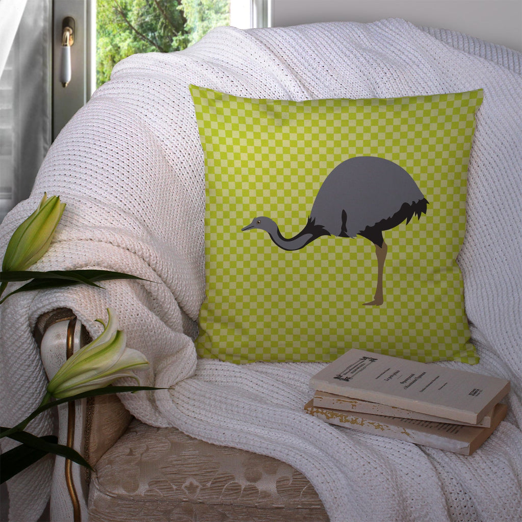 Rhea Green Decorative Throw Pillow 14x14 Indoor Outdoor Accent Cushion, Fabric Cover with Insert for Sofa, Bed, Porch & Living Room