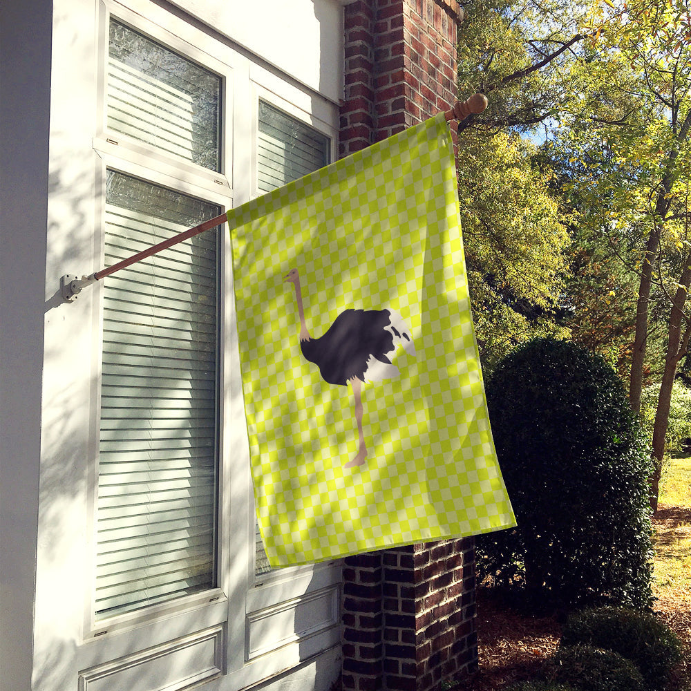 Common Ostrich Green House Flag 28x40 Porch Sleeve Pole Decorative Outside Yard Banner Artwork Wall Hanging, Polyester