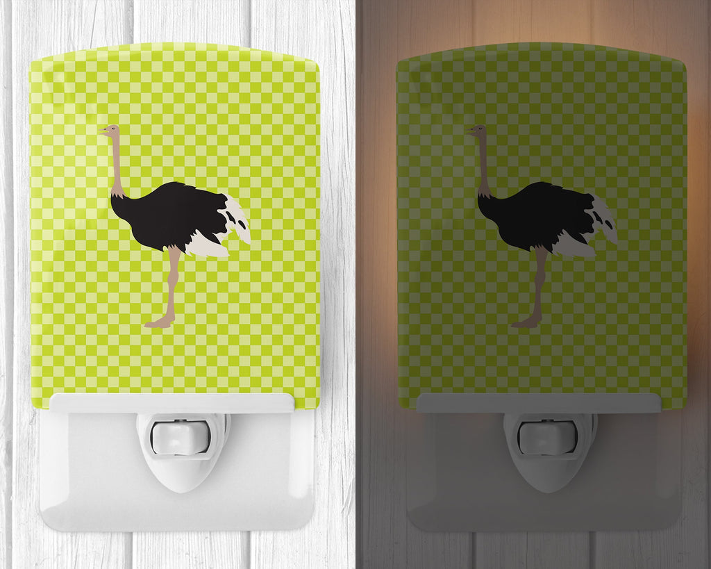 Common Ostrich Green Ceramic Night Light Compact, UL-Certified, Ideal for Bedroom, Bathroom, Nursery, Hallway, Kitchen, 6x4x3, Multicolor