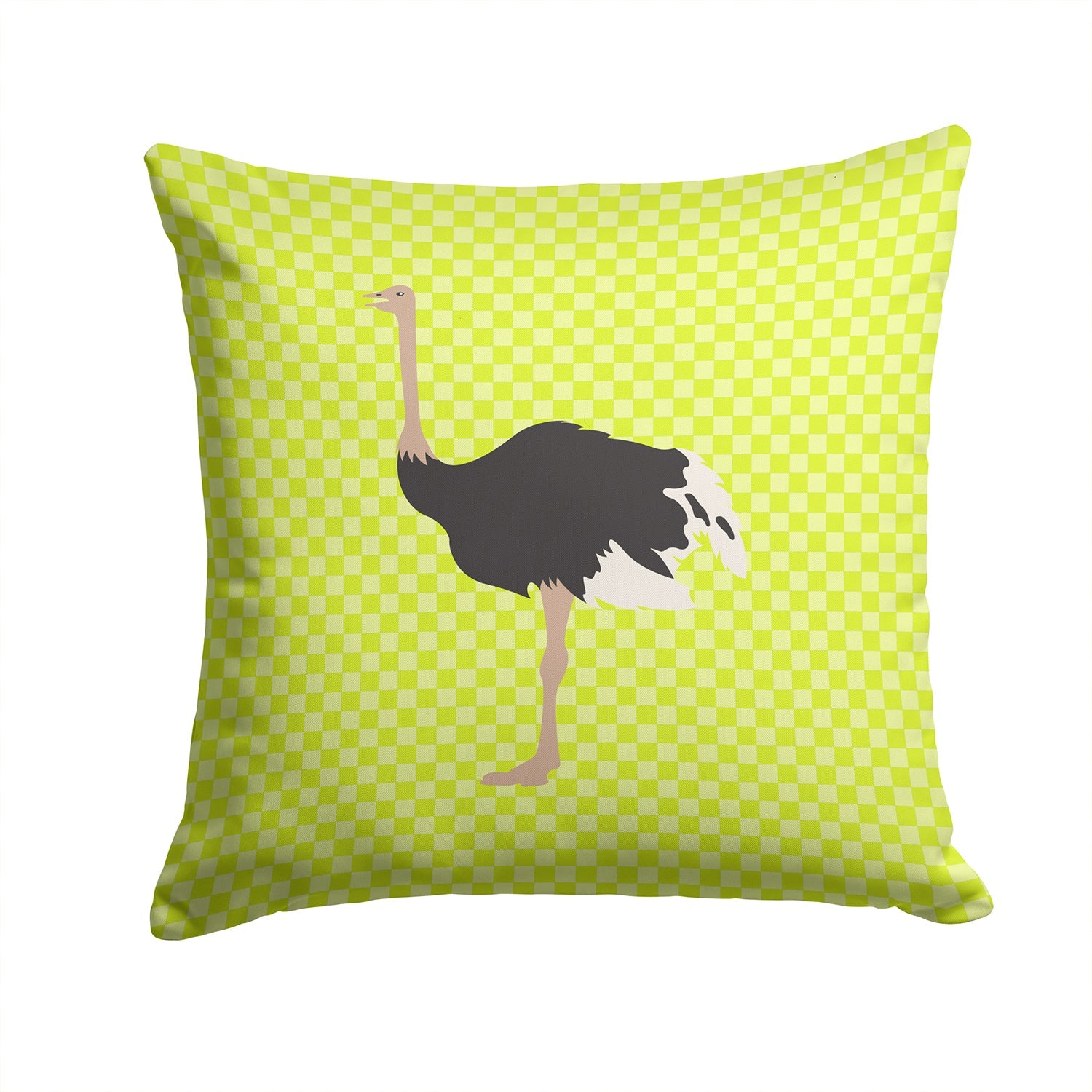 Common Ostrich Green Decorative Throw Pillow 14x14 Indoor Outdoor Accent Cushion, Fabric Cover with Insert for Sofa, Bed, Porch & Living Room