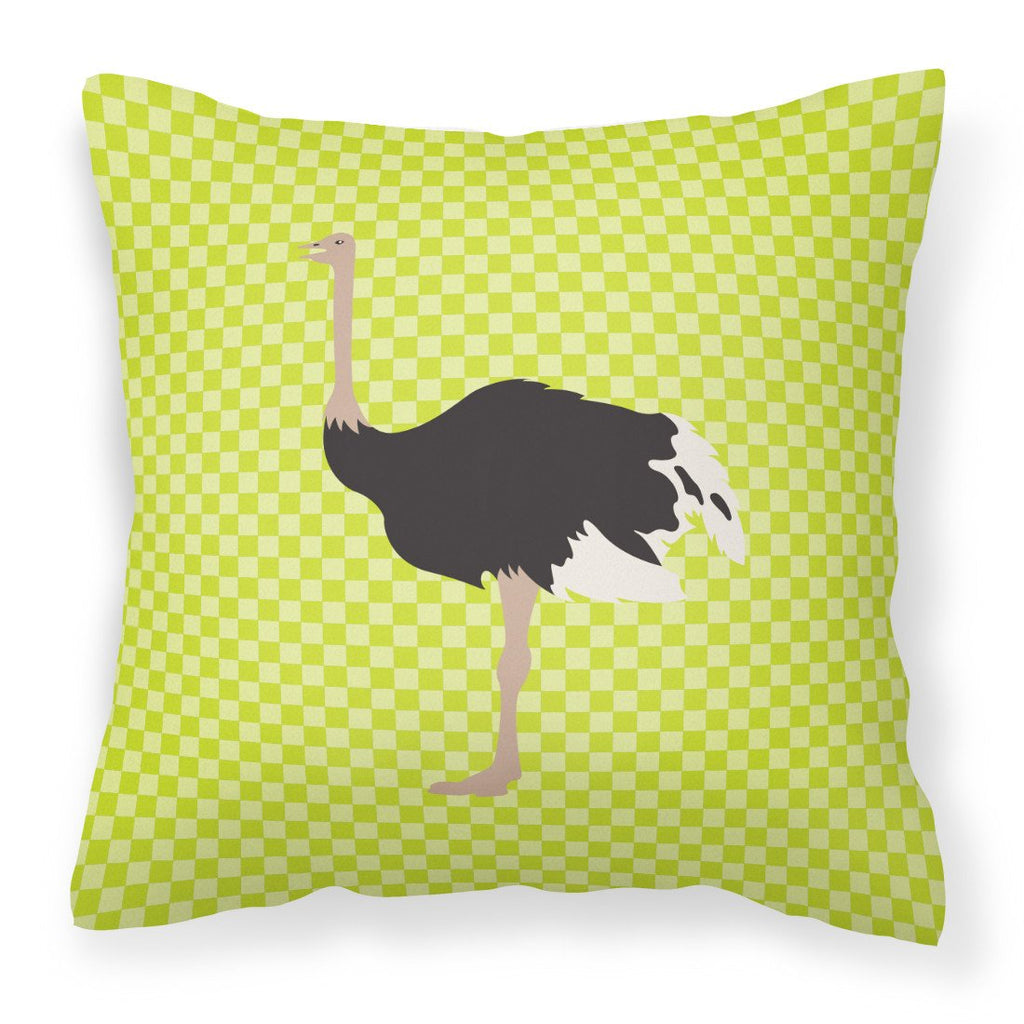 Common Ostrich Green Decorative Throw Pillow 18x18 Indoor Outdoor Accent Cushion, Fabric Cover with Insert for Sofa, Bed, Porch & Living Room