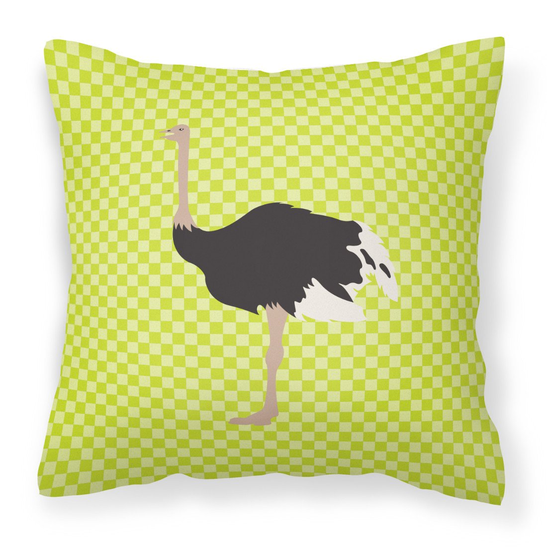 Common Ostrich Green Decorative Throw Pillow 18x18 Indoor Outdoor Accent Cushion, Fabric Cover with Insert for Sofa, Bed, Porch & Living Room