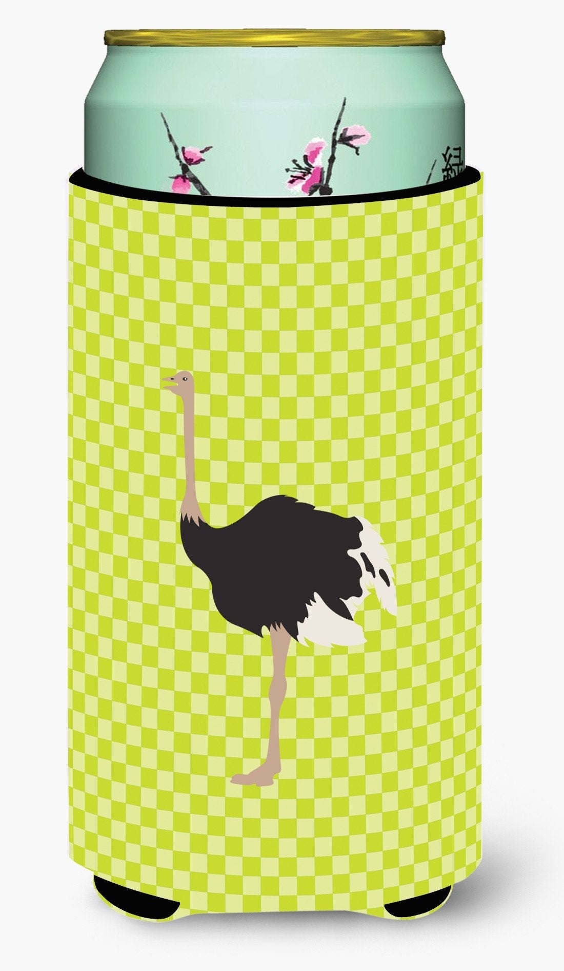Common Ostrich Green Tall Boy Hugger Can Cooler Sleeve Machine Washable Drink Collapsible Insulator Beverage Insulated Holder