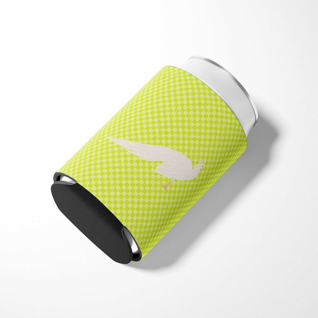 White Peacock Peafowl Green Can or Bottle Hugger Cooler Sleeve for Standard 12 oz Cans, Insulated Foam Beer & Soda Can Hugger Reusable