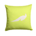 White Peacock Peafowl Green Decorative Throw Pillow 14x14 Indoor Outdoor Accent Cushion, Fabric Cover with Insert for Sofa, Bed, Porch & Living Room