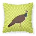 Indian Peahen Peafowl Green Decorative Throw Pillow 18x18 Indoor Outdoor Accent Cushion, Fabric Cover with Insert for Sofa, Bed, Porch & Living Room