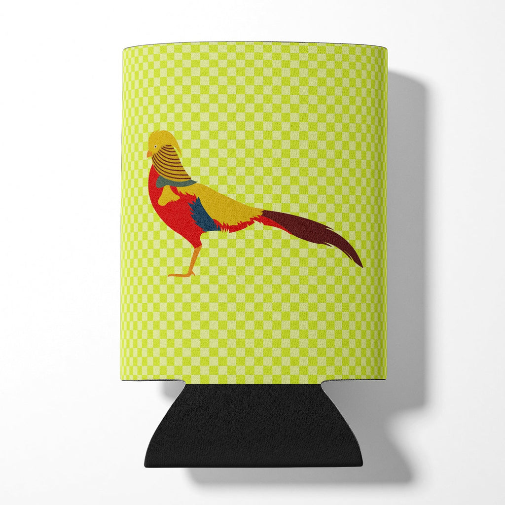 Golden or Chinese Pheasant Green Can or Bottle Hugger Cooler Sleeve for Standard 12 oz Cans, Insulated Foam Beer & Soda Can Hugger Reusable
