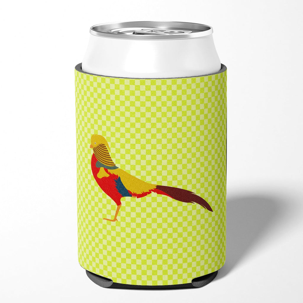 Golden or Chinese Pheasant Green Can or Bottle Hugger Cooler Sleeve for Standard 12 oz Cans, Insulated Foam Beer & Soda Can Hugger Reusable
