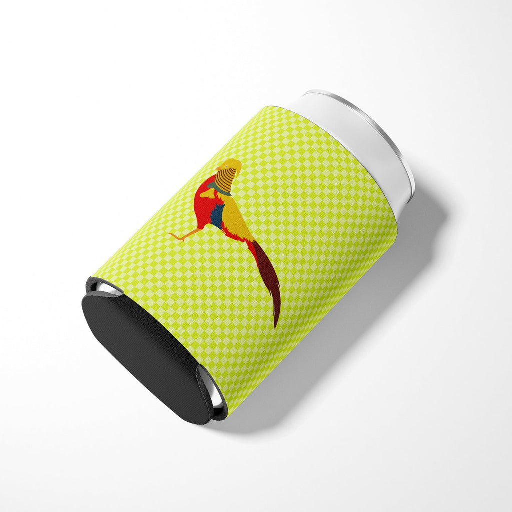 Golden or Chinese Pheasant Green Can or Bottle Hugger Cooler Sleeve for Standard 12 oz Cans, Insulated Foam Beer & Soda Can Hugger Reusable