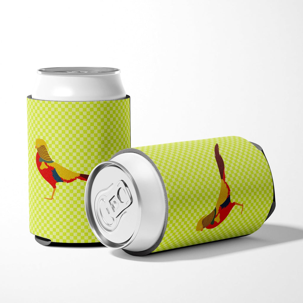 Golden or Chinese Pheasant Green Can or Bottle Hugger Cooler Sleeve for Standard 12 oz Cans, Insulated Foam Beer & Soda Can Hugger Reusable