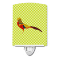 Golden or Chinese Pheasant Green Ceramic Night Light Compact, UL-Certified, Ideal for Bedroom, Bathroom, Nursery, Hallway, Kitchen, 6x4x3, Multicolor