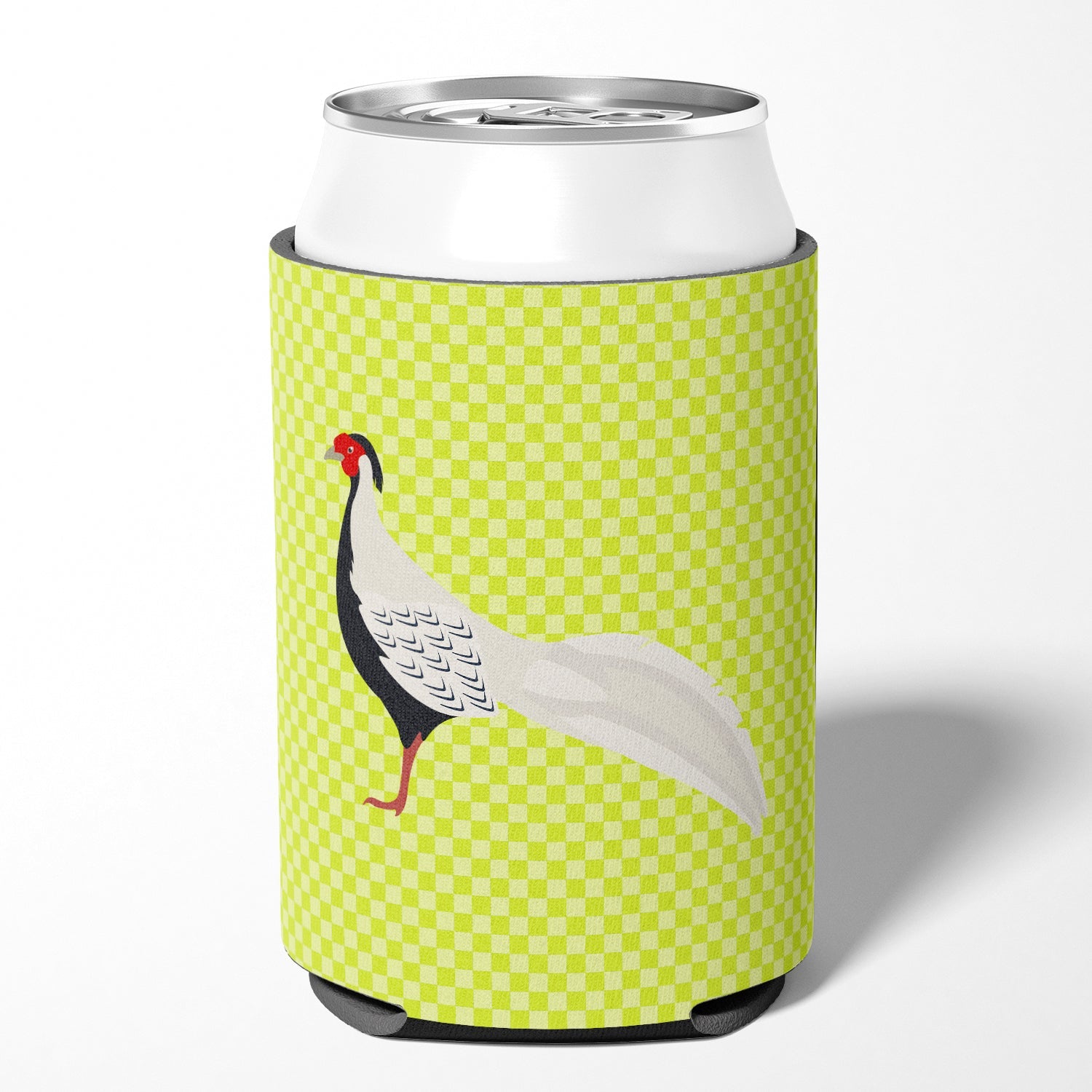 Silver Pheasant Green Can or Bottle Hugger Cooler Sleeve for Standard 12 oz Cans, Insulated Foam Beer & Soda Can Hugger Reusable