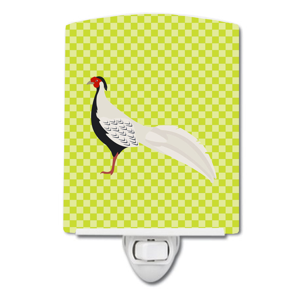 Silver Pheasant Green Ceramic Night Light Compact, UL-Certified, Ideal for Bedroom, Bathroom, Nursery, Hallway, Kitchen, 6x4x3, Multicolor