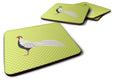 Silver Pheasant Green Foam Coasters Set of 4 Cup Coasters for Indoor Outdoor, Tabletop Protection, Anti Slip, Mouse pad Material