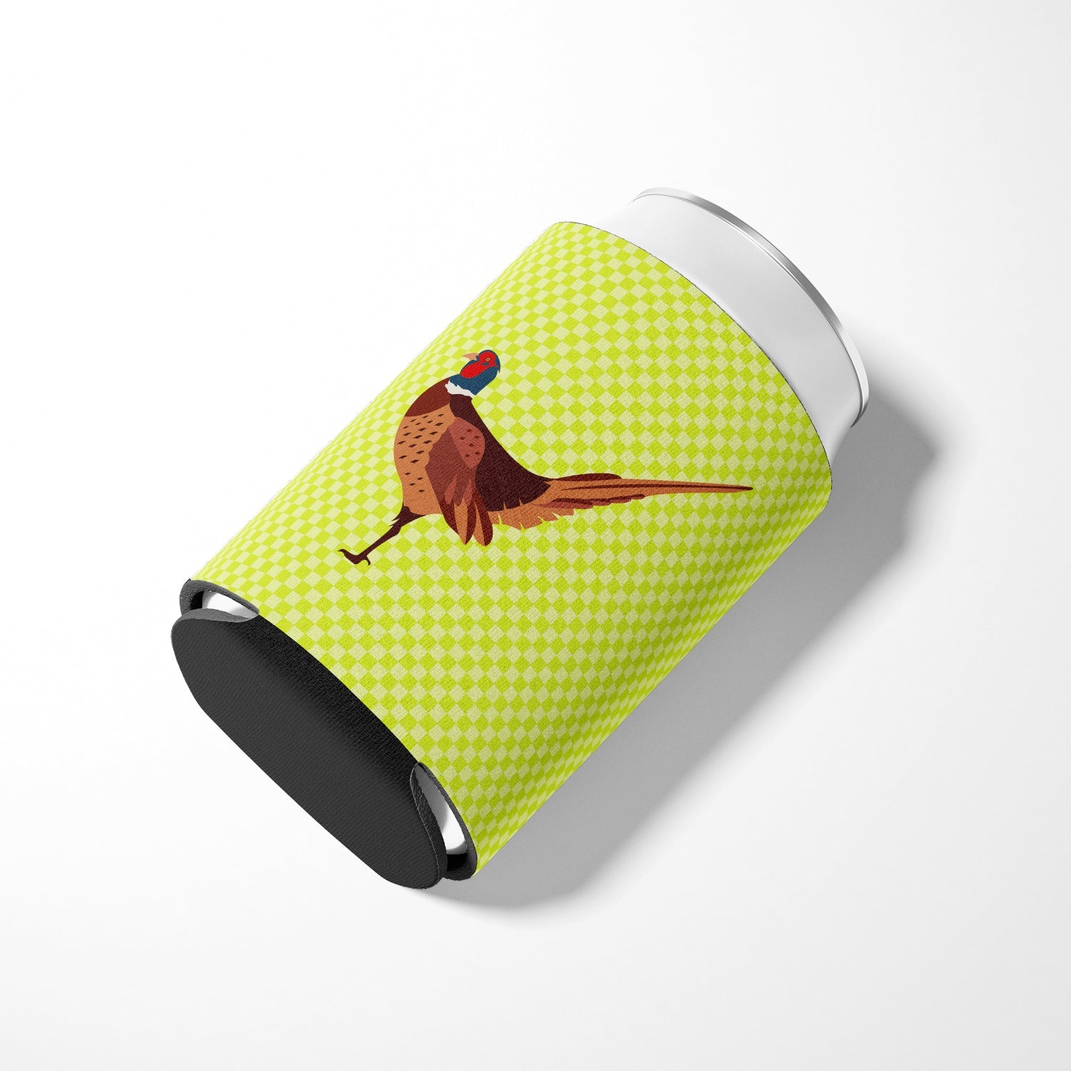 Ring-necked Common Pheasant Green Can or Bottle Hugger Cooler Sleeve for Standard 12 oz Cans, Insulated Foam Beer & Soda Can Hugger Reusable