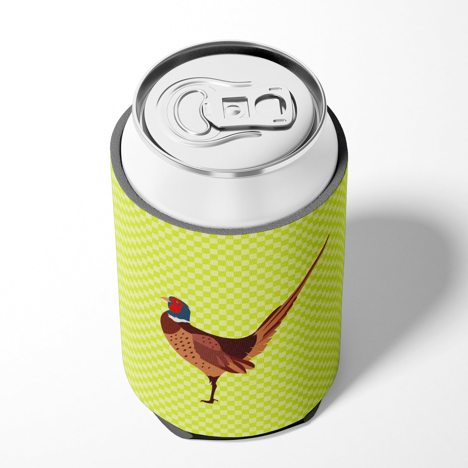 Ring-necked Common Pheasant Green Can or Bottle Hugger Cooler Sleeve for Standard 12 oz Cans, Insulated Foam Beer & Soda Can Hugger Reusable