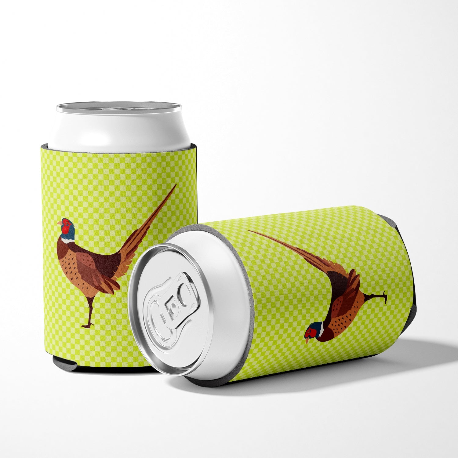 Ring-necked Common Pheasant Green Can or Bottle Hugger Cooler Sleeve for Standard 12 oz Cans, Insulated Foam Beer & Soda Can Hugger Reusable