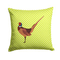 Ring-necked Common Pheasant Green Decorative Throw Pillow 14x14 Indoor Outdoor Accent Cushion, Fabric Cover with Insert for Sofa, Bed, Porch & Living Room