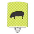 Devon Large Black Pig Green Ceramic Night Light Compact, UL-Certified, Ideal for Bedroom, Bathroom, Nursery, Hallway, Kitchen, 6x4x3, Multicolor