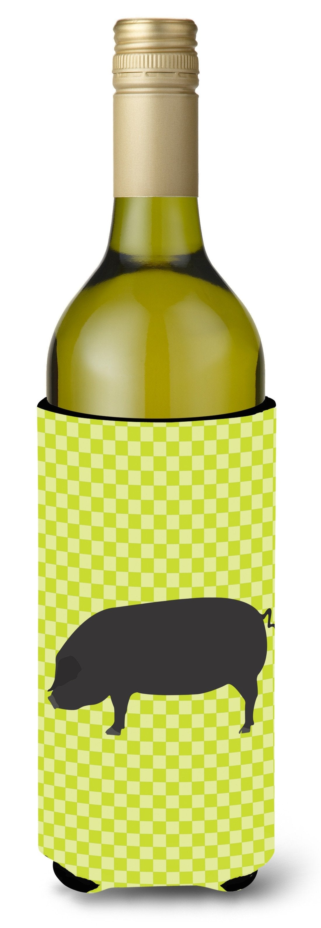 Devon Large Black Pig Green Wine Bottle Hugger Gift Sleeve for Standard 750 ml Bottles, Insulated Reusable Also Fits Mini Shot & Pint Bottles