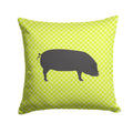 Devon Large Black Pig Green Decorative Throw Pillow 14x14 Indoor Outdoor Accent Cushion, Fabric Cover with Insert for Sofa, Bed, Porch & Living Room