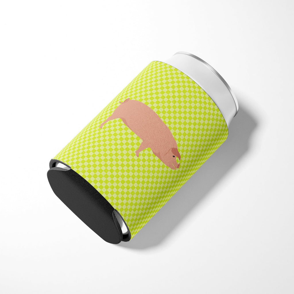 American Landrace Pig Green Can or Bottle Hugger Cooler Sleeve for Standard 12 oz Cans, Insulated Foam Beer & Soda Can Hugger Reusable
