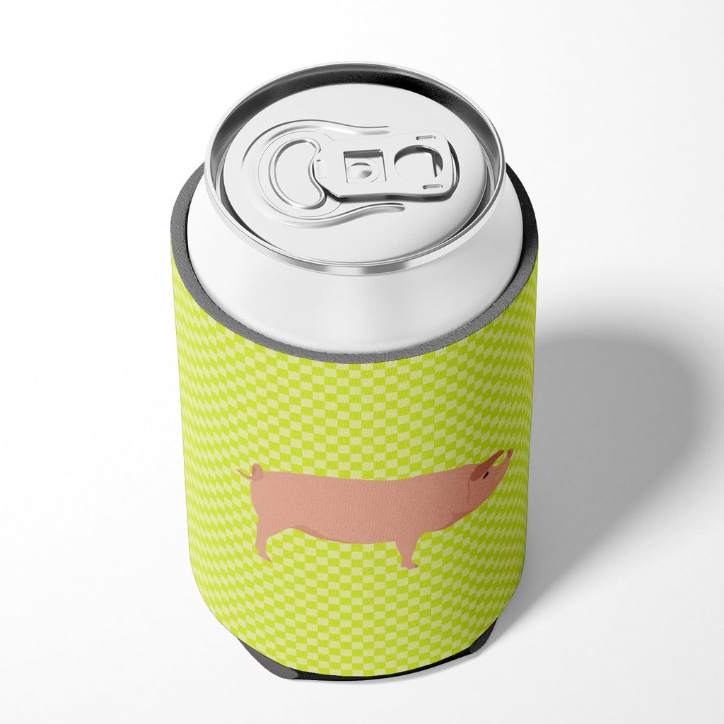 American Landrace Pig Green Can or Bottle Hugger Cooler Sleeve for Standard 12 oz Cans, Insulated Foam Beer & Soda Can Hugger Reusable
