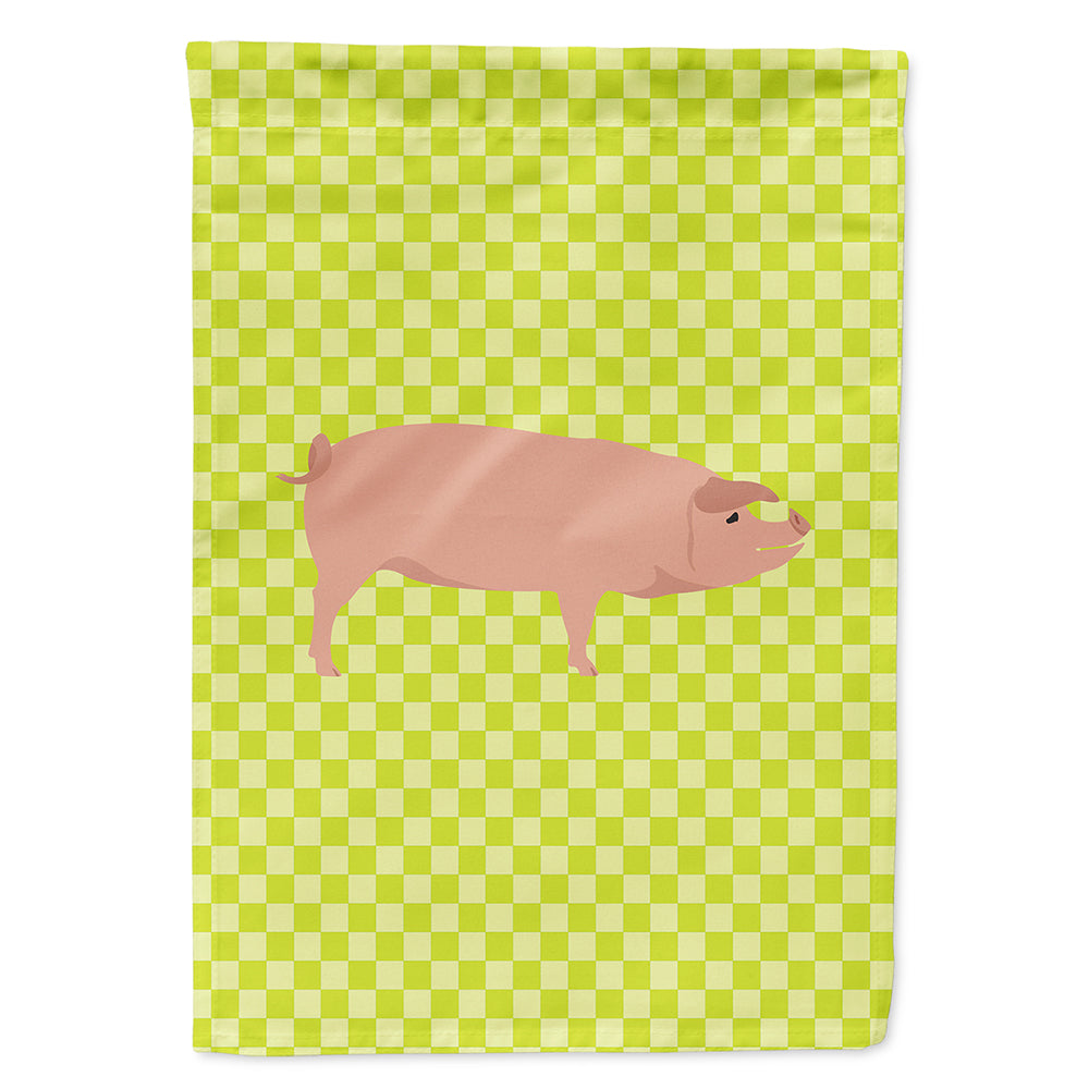 American Landrace Pig Green House Flag 28x40 Porch Sleeve Pole Decorative Outside Yard Banner Artwork Wall Hanging, Polyester