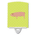 American Landrace Pig Green Ceramic Night Light Compact, UL-Certified, Ideal for Bedroom, Bathroom, Nursery, Hallway, Kitchen, 6x4x3, Multicolor