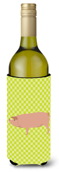 American Landrace Pig Green Wine Bottle Hugger Gift Sleeve for Standard 750 ml Bottles, Insulated Reusable Also Fits Mini Shot & Pint Bottles